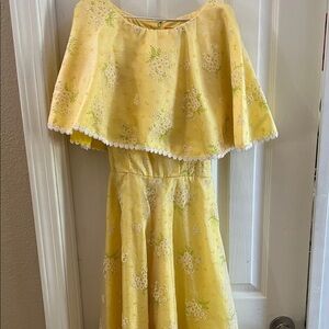 Amazing one of a kind vintage yellow floral gown